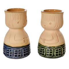 Danish Sculpted Egg Cups by Annette From, 1970s
