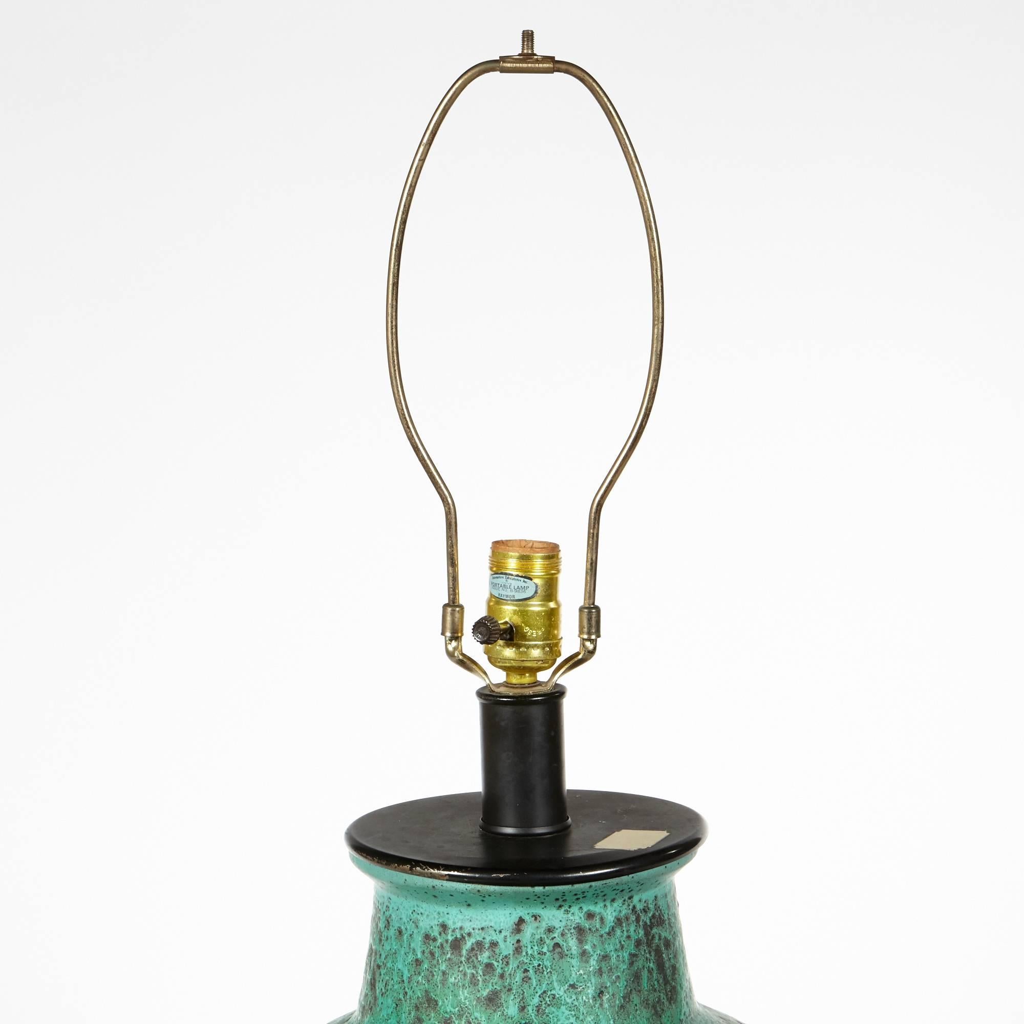 Mid-Century Modern Raymor Drip-Glaze Lava Ceramic Lamp, 1960s