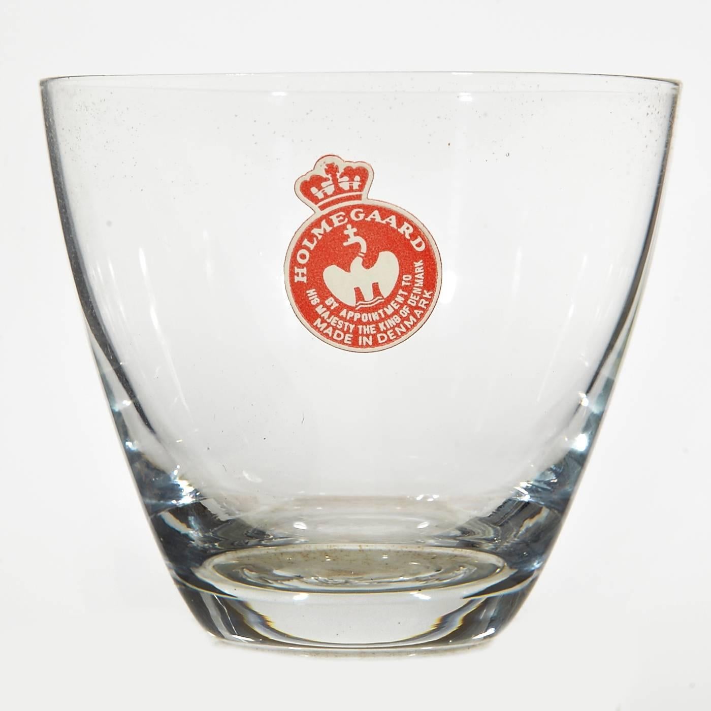 Mid-Century Modern Holmegaard Clear Glass Cocktail Tumblers, Denmark For Sale