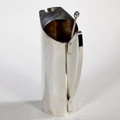 English Art Deco Chrome Martini Pitcher with Stirrer