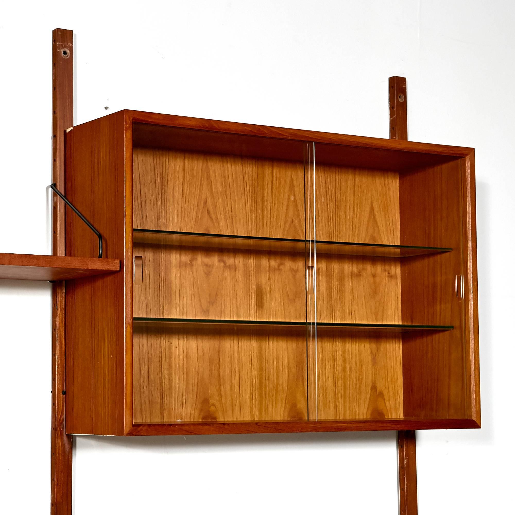 Teak Seven Bay Wall Unit by Poul Cadovius for Cado of Denmark In Excellent Condition In Amherst, NH