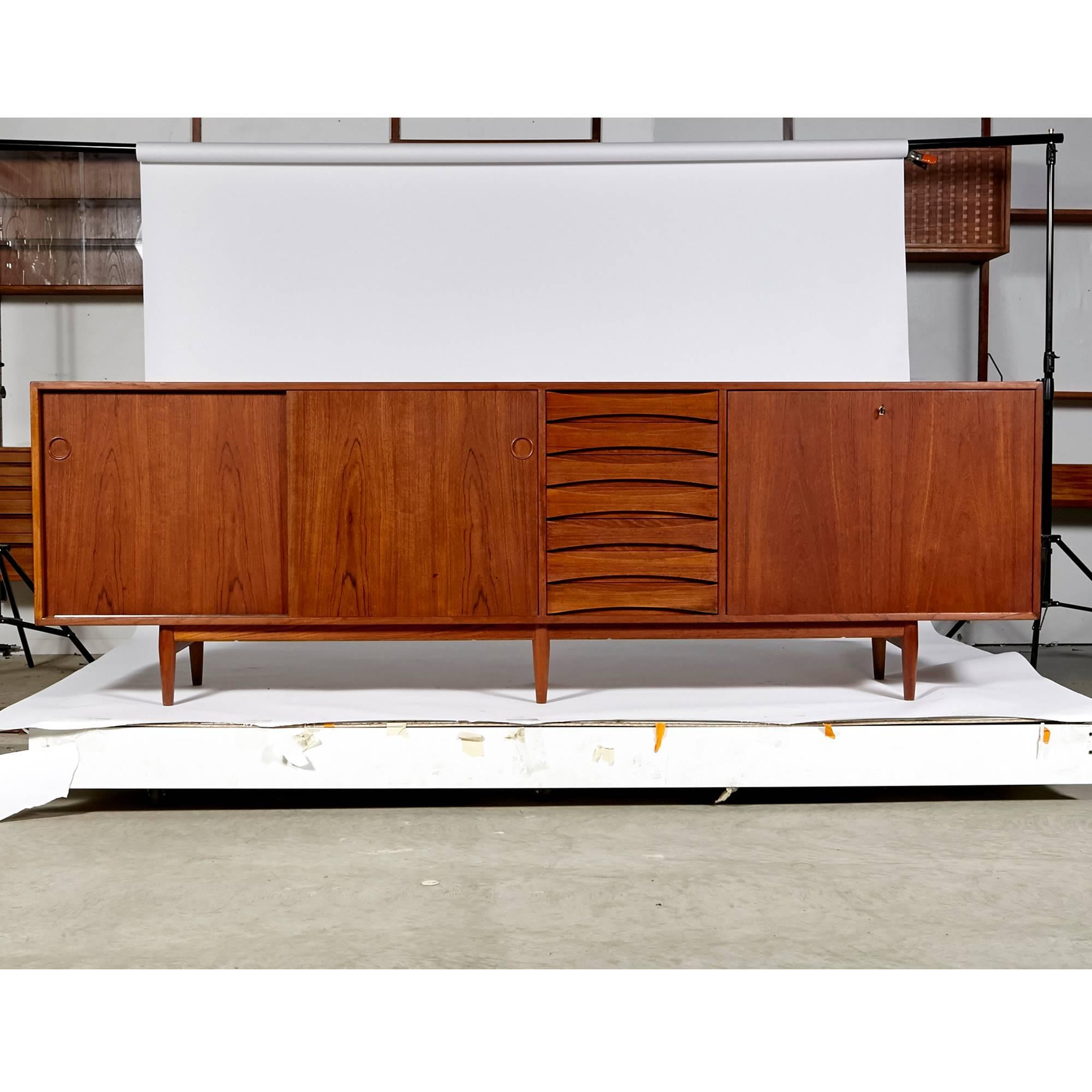 Scandinavian Modern Arne Vodder Teak Sideboard with Reversible Doors for Sibast Mobler