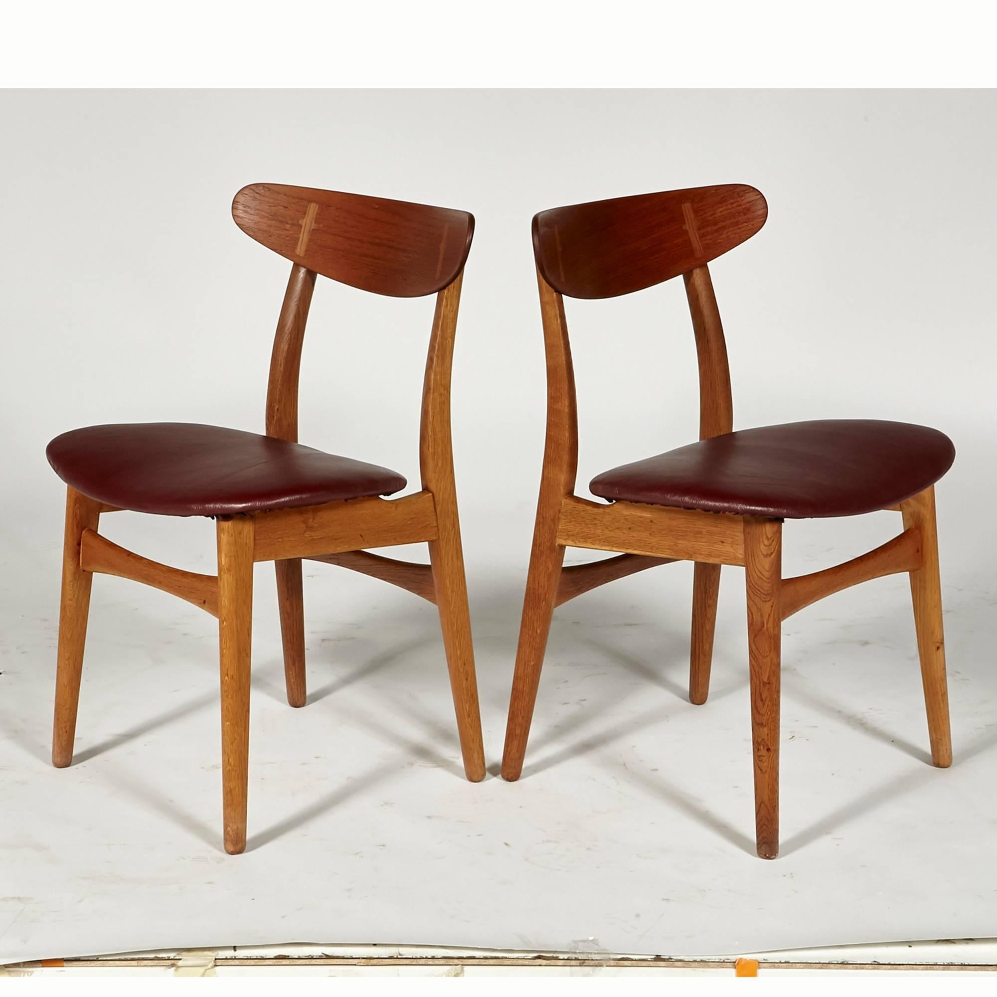 Hans J Wegner for Carl Hansen Teak Dining Chairs 1951 Denmark, Set of Six In Excellent Condition In Amherst, NH