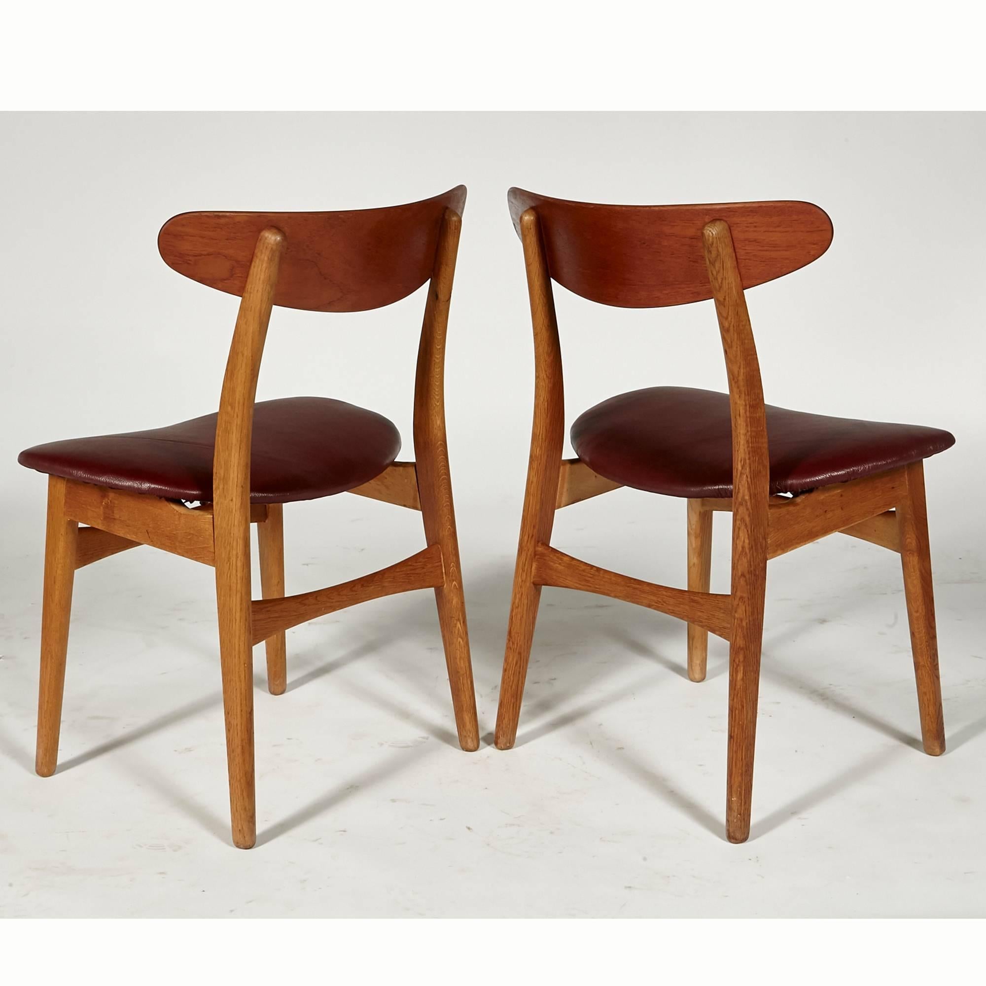 Hans J Wegner for Carl Hansen Teak Dining Chairs 1951 Denmark, Set of Six 1