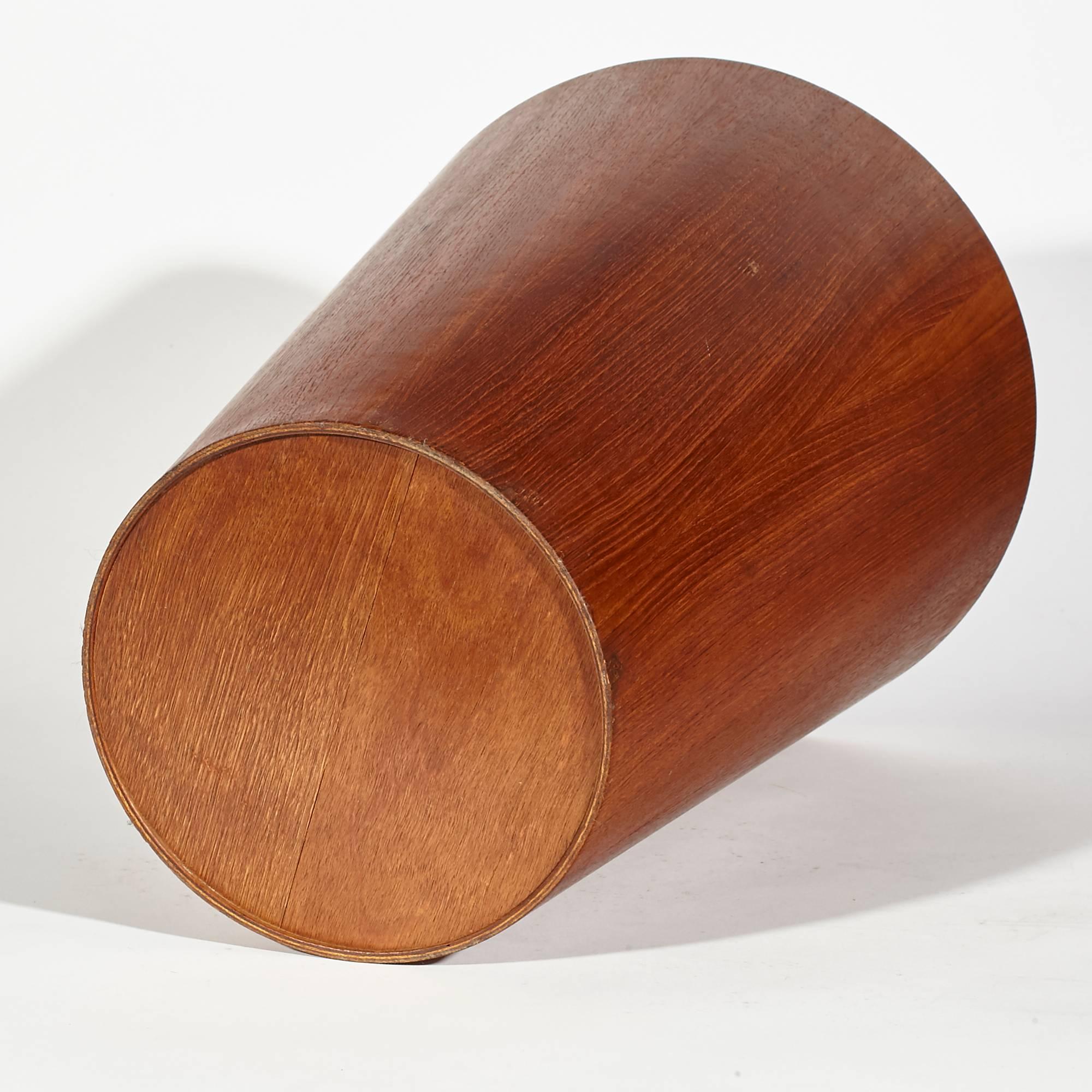 Swedish Scandinavian Modern Tall Teak Wastebasket by Martin Aberg