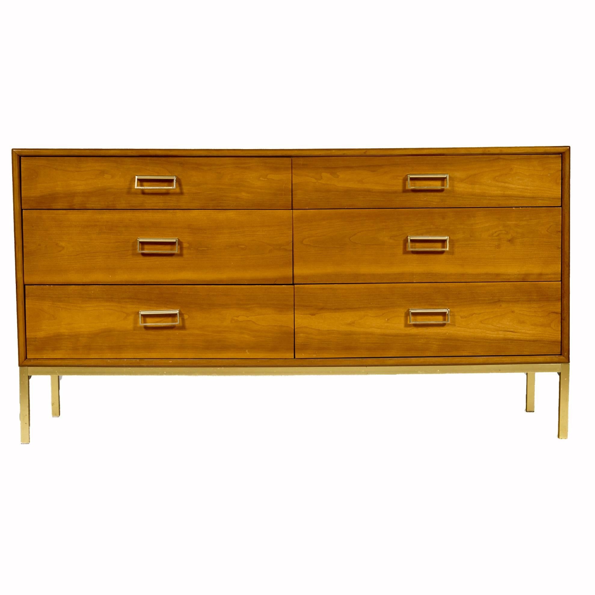 Mid-Century Modern six-drawer dresser in the 