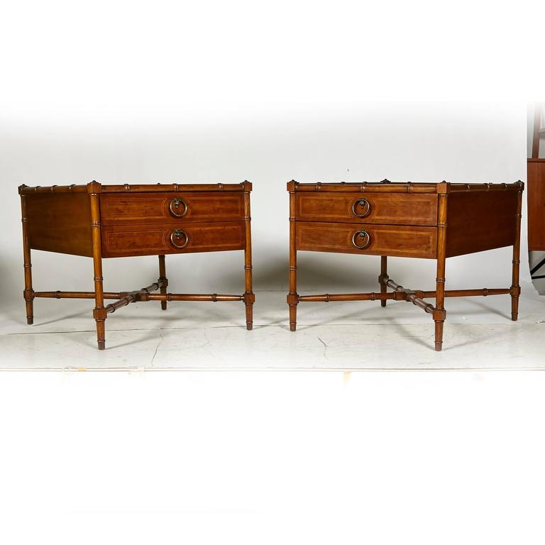 Drexel Heritage Grand Tour Faux Bamboo Side Tables Pair At 1stdibs - Drexel Heritage Faux Bamboo Coffee Table Drexel Heritage Grand Tour Faux Bamboo Side Tables Pair At 1stdibs - Drexel Heritage Faux Bamboo Coffee Table