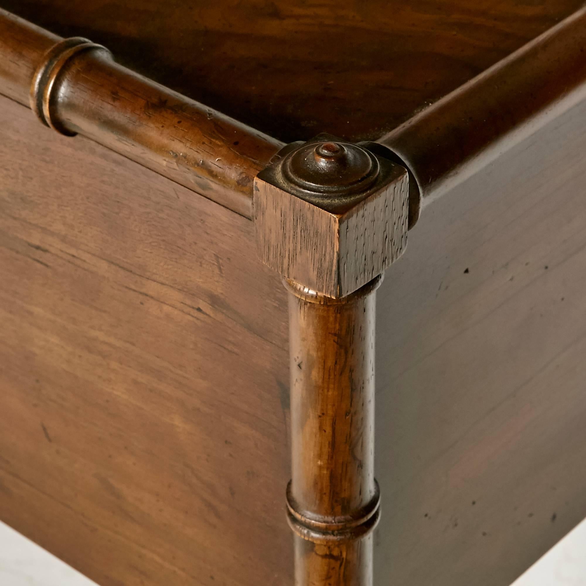 Hollywood Regency Drexel Heritage Grand Tour Faux Bamboo Side Tables, Pair