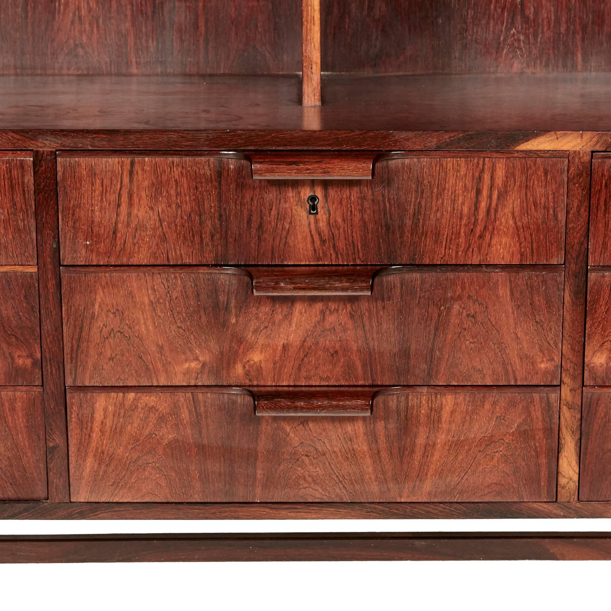 Danish Brazilian Rosewood Storage Cabinet, 1960s In Excellent Condition In Amherst, NH