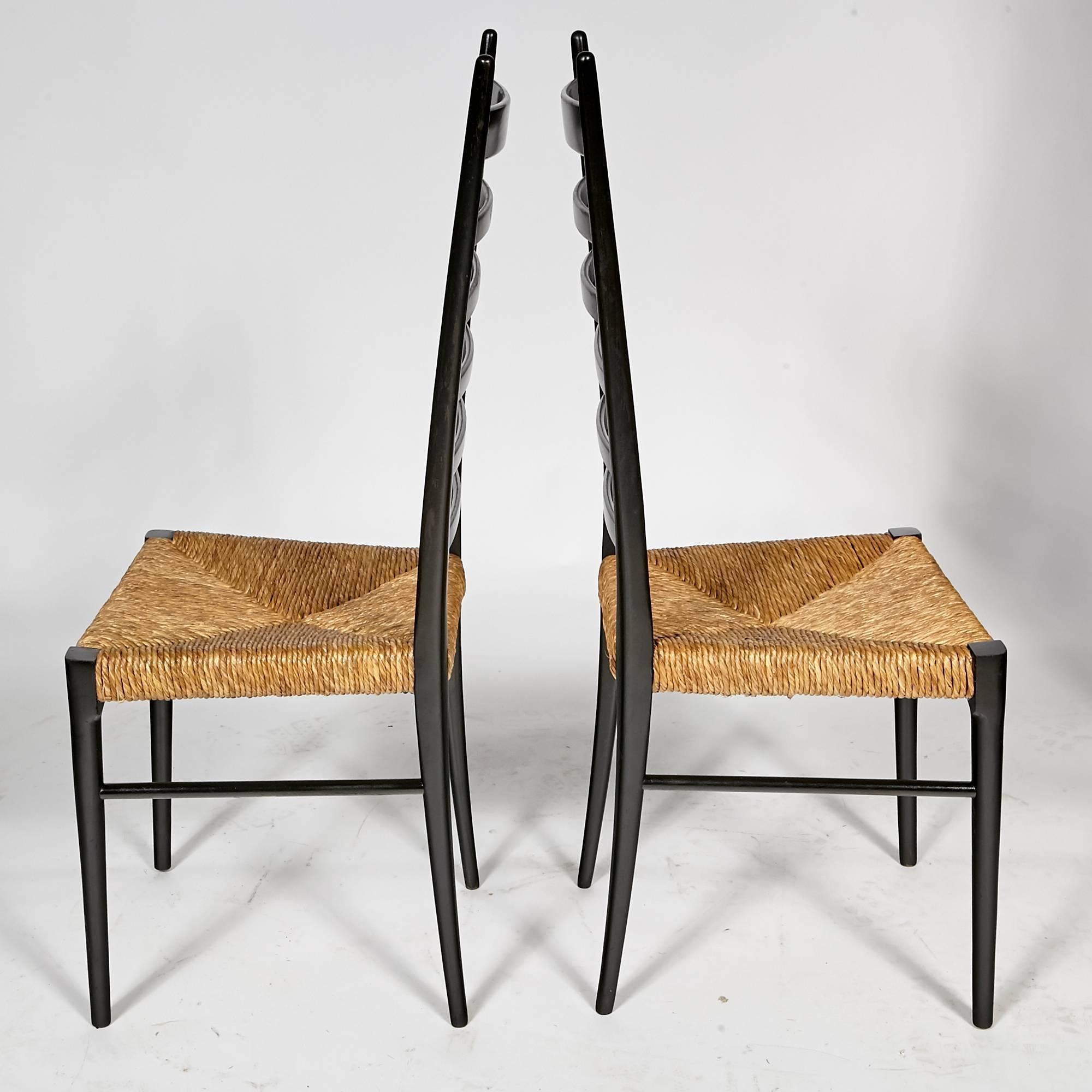 20th Century Gio Ponti Ladder Back Chairs, 1950s For Sale