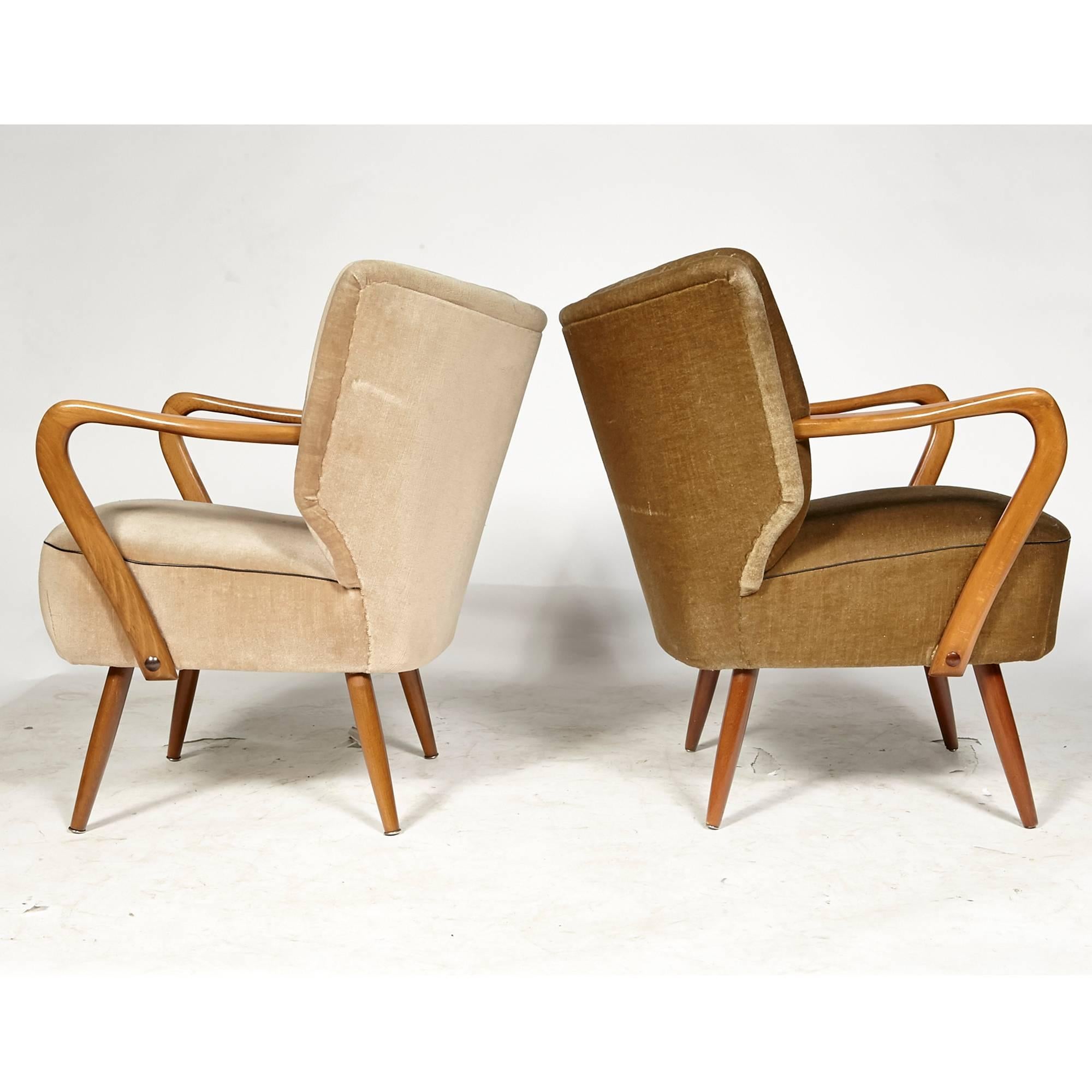 Swedish Pair of Lounge Chairs, 1950s 1