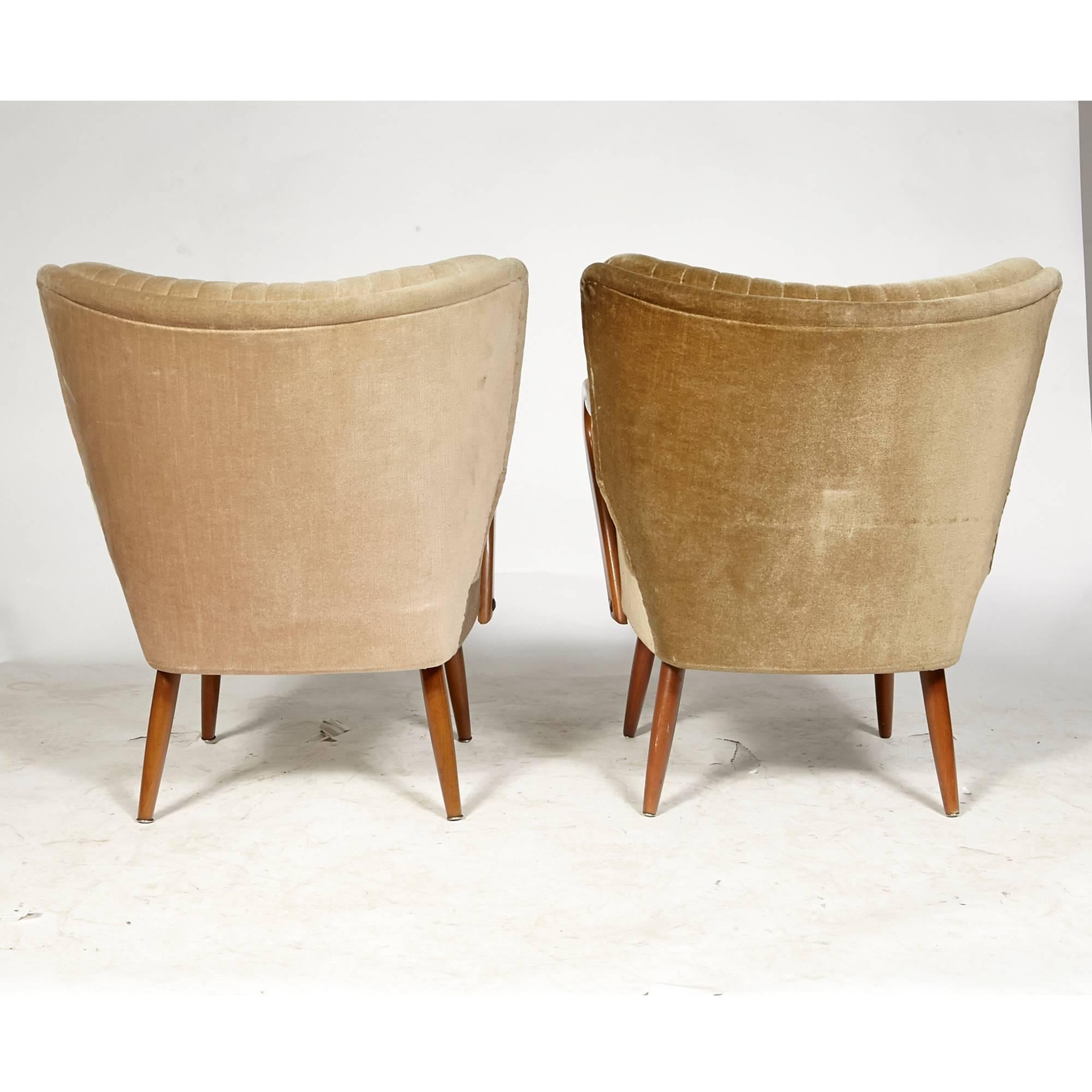 Swedish Pair of Lounge Chairs, 1950s 2