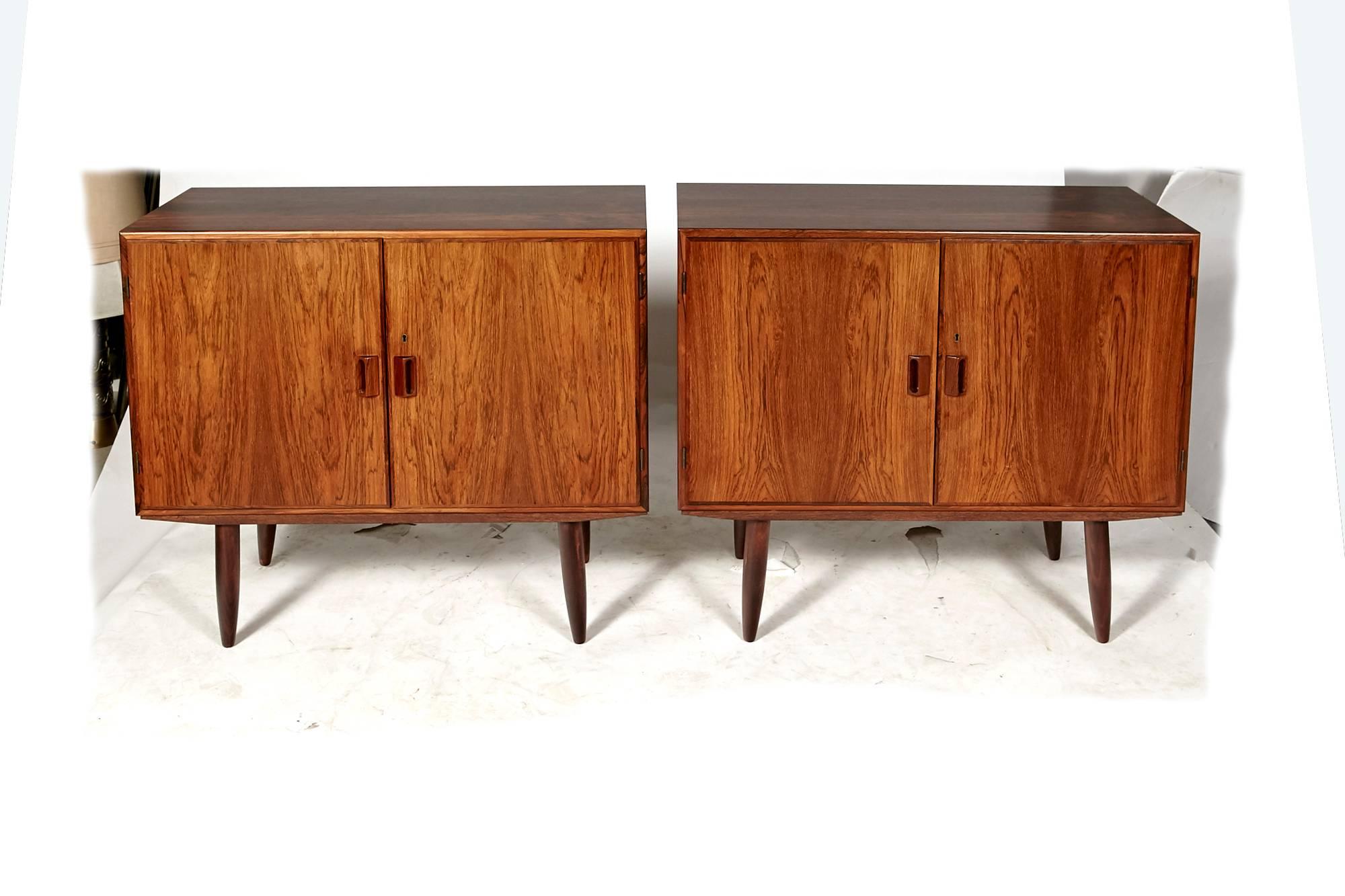 Scandinavian Modern Danish Borge Mogensen Rosewood Pair of Cabinets, 1960s For Sale