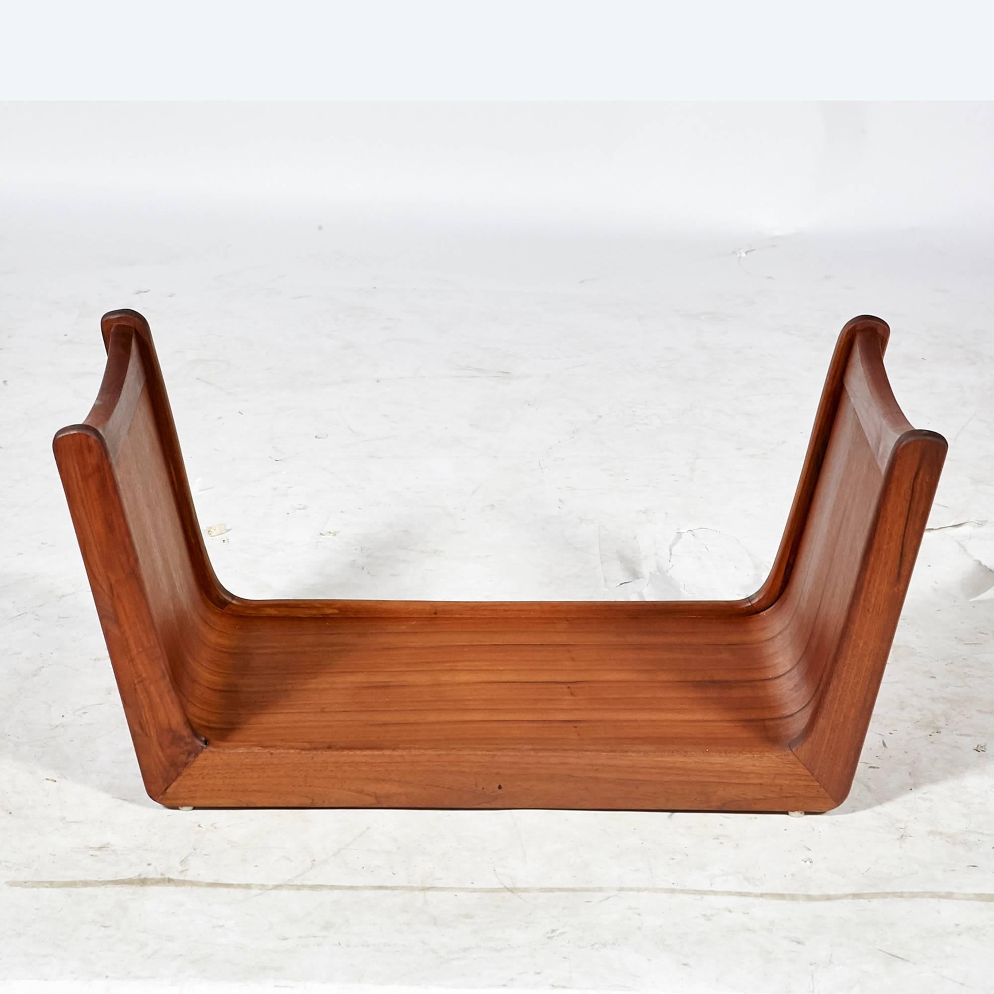 20th Century Adrian Pearsall Oval Glass Top Walnut Coffee Table For Sale