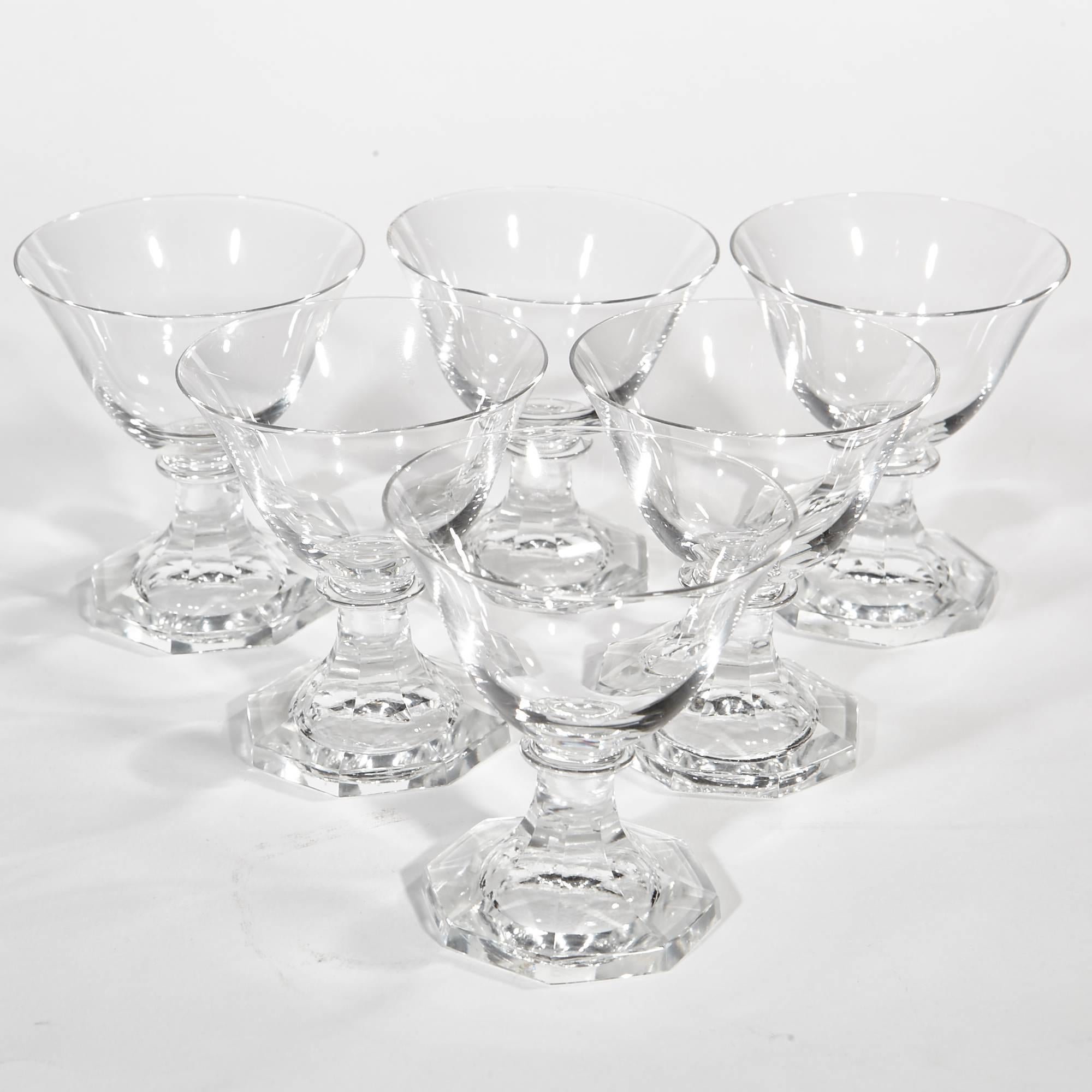 Swedish Orrefors Crystal Stems in the Seaford Pattern, 45 Pieces For Sale