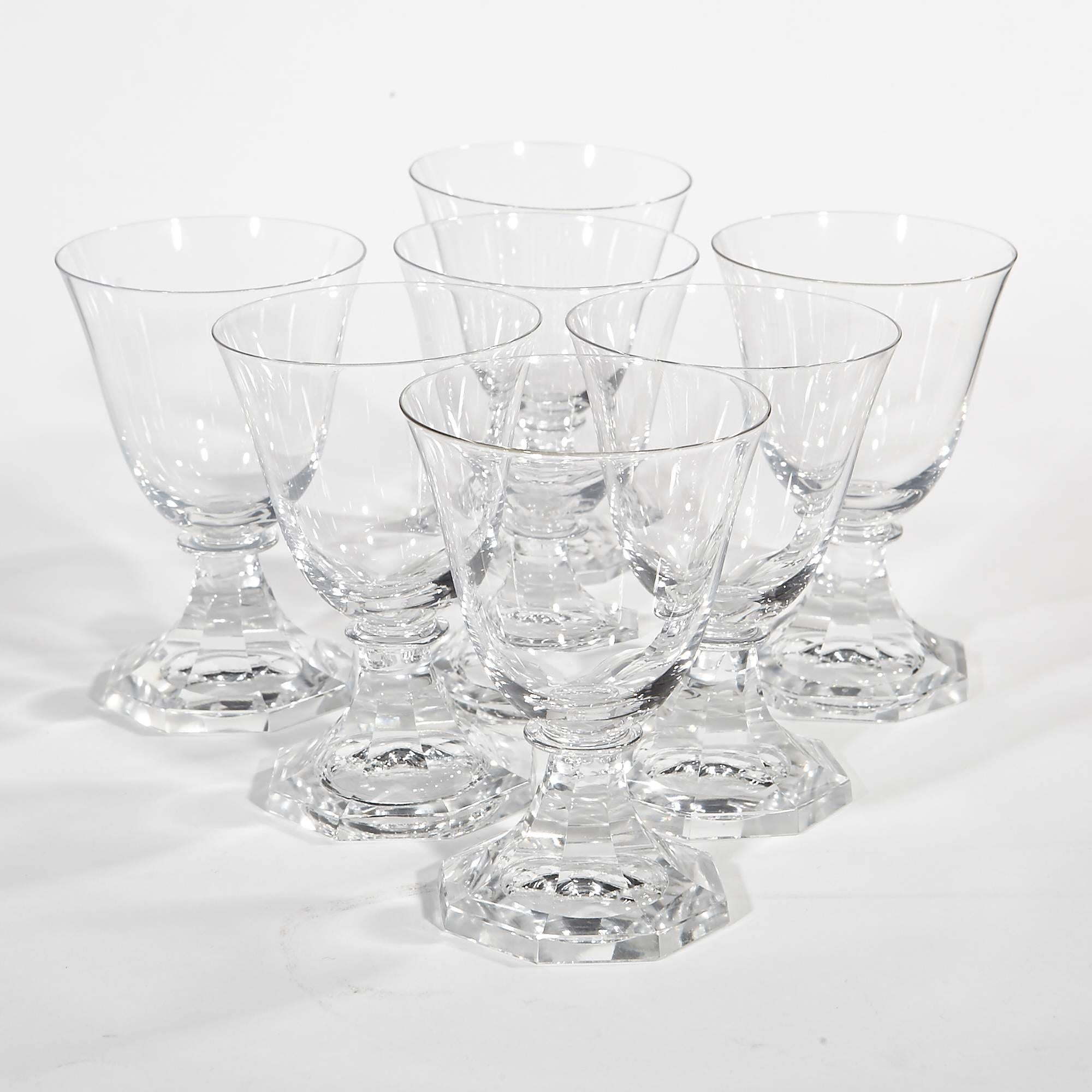 Blown Glass Orrefors Crystal Stems in the Seaford Pattern, 45 Pieces For Sale