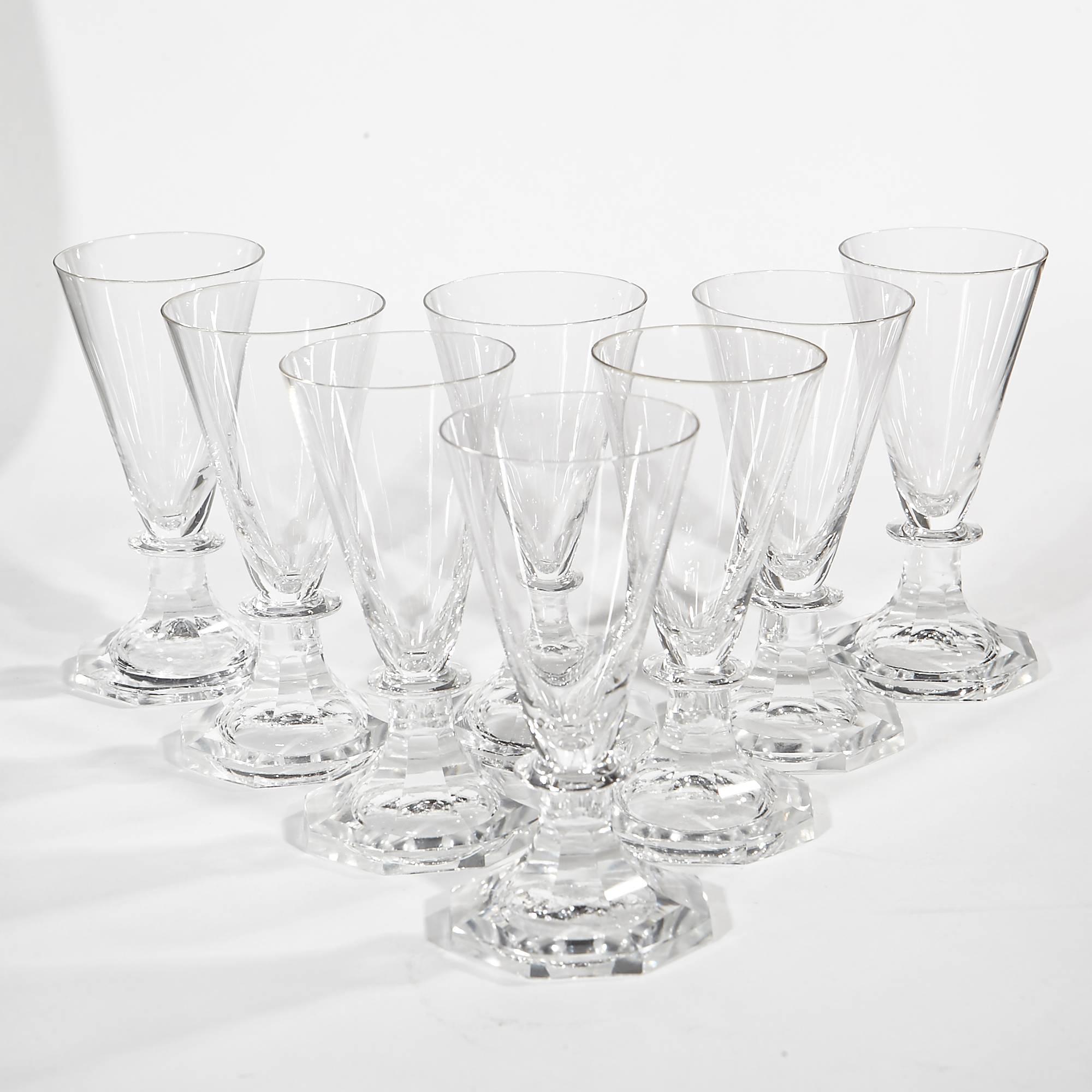 20th Century Orrefors Crystal Stems in the Seaford Pattern, 45 Pieces For Sale