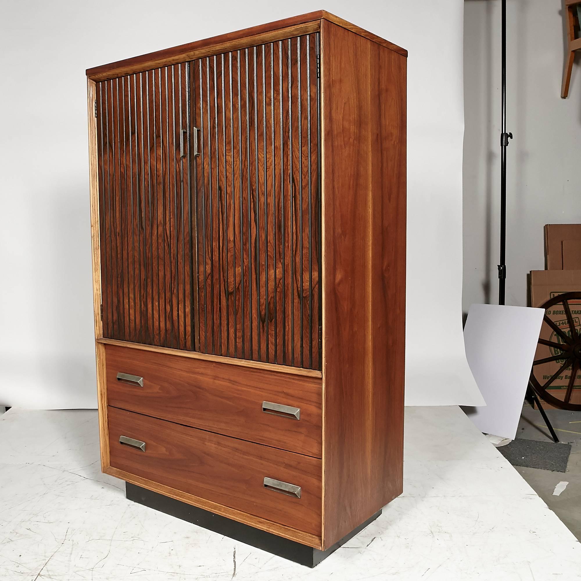 American 1960s Bassett Furniture Walnut Tall Dresser