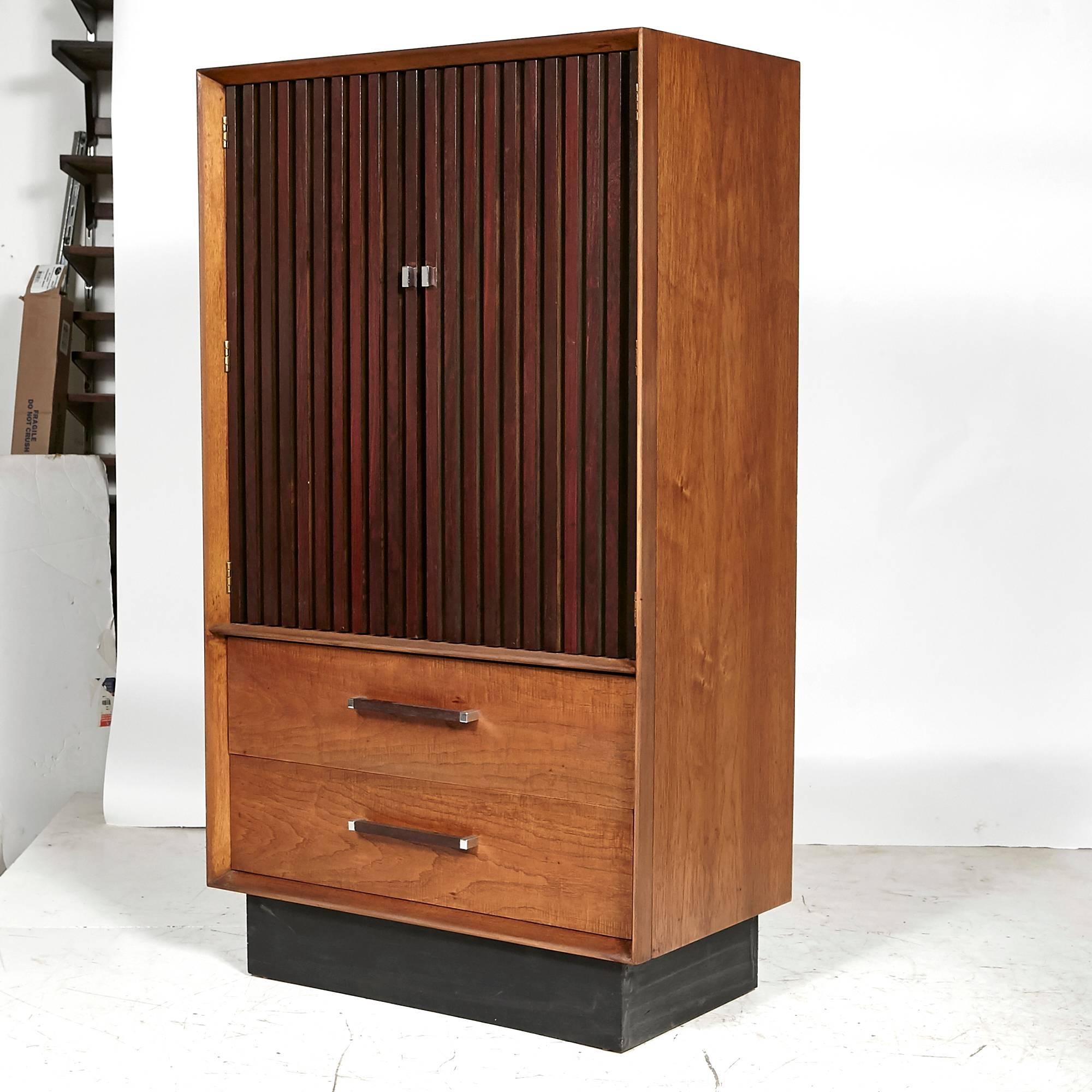 American 1960s Lane Furniture Walnut and Rosewood Dresser For Sale