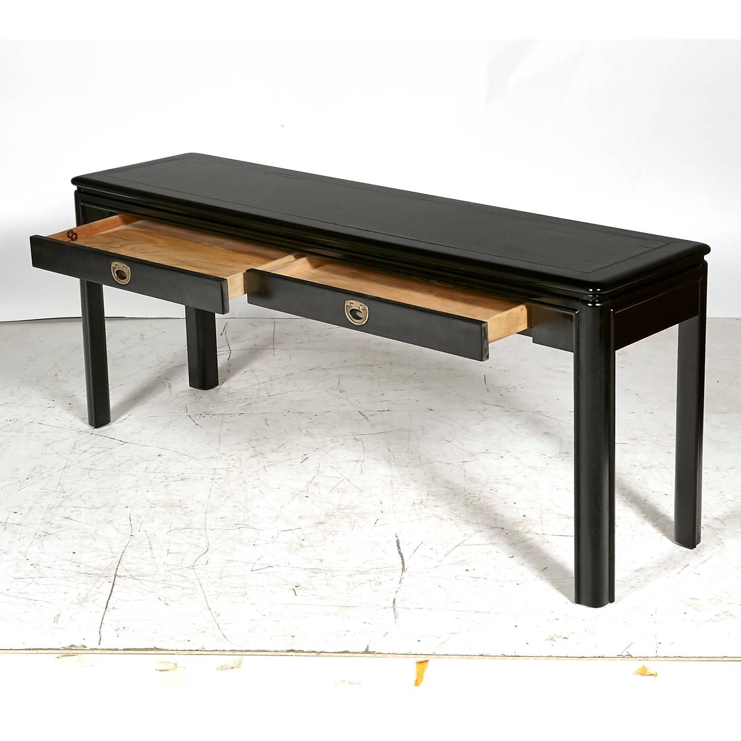 Mid-Century Modern Ebonized Drexel Passage Console Table For Sale