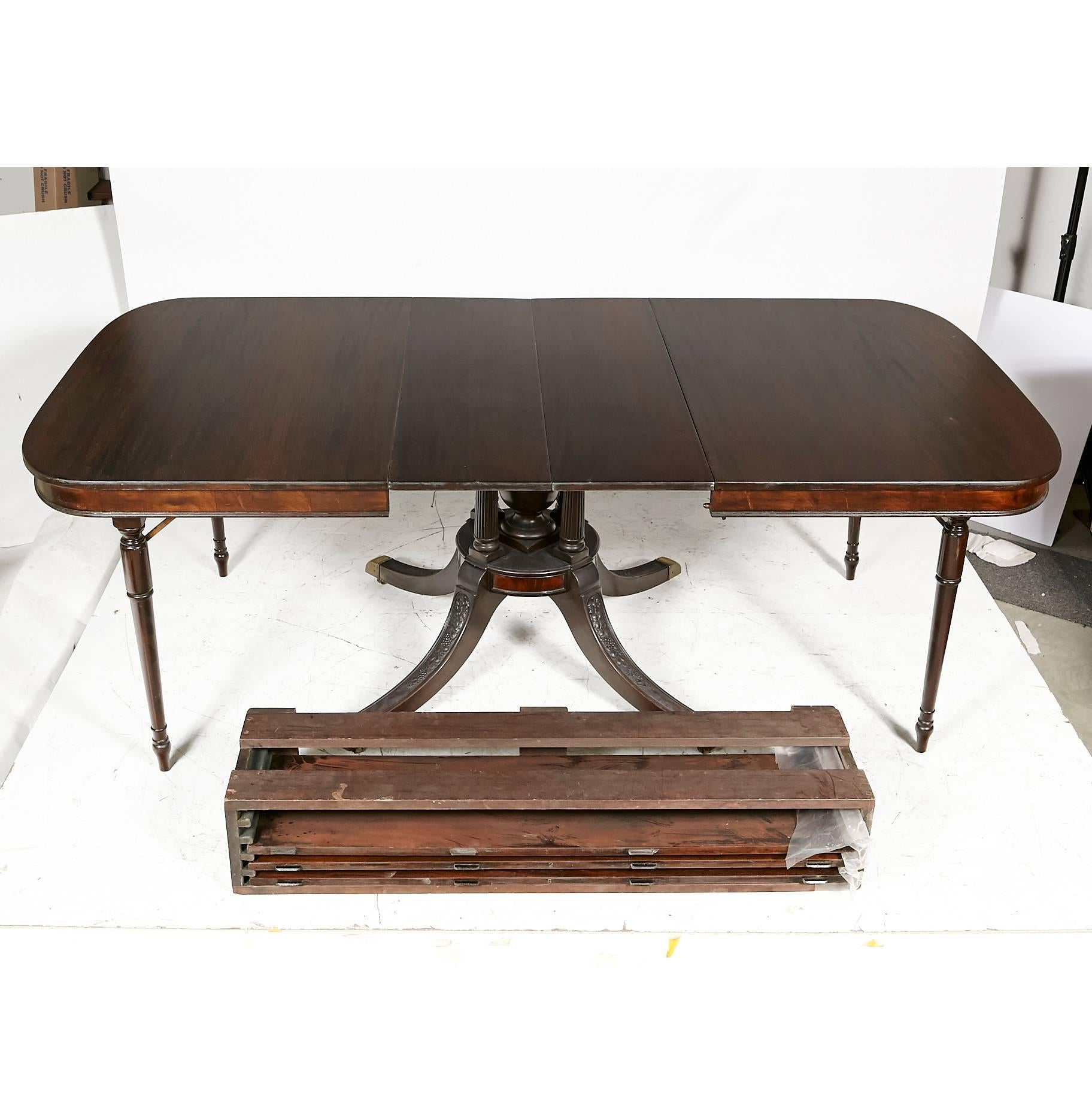 Regency-Style Mahogany Wood Banquet Dining Room Table 5
