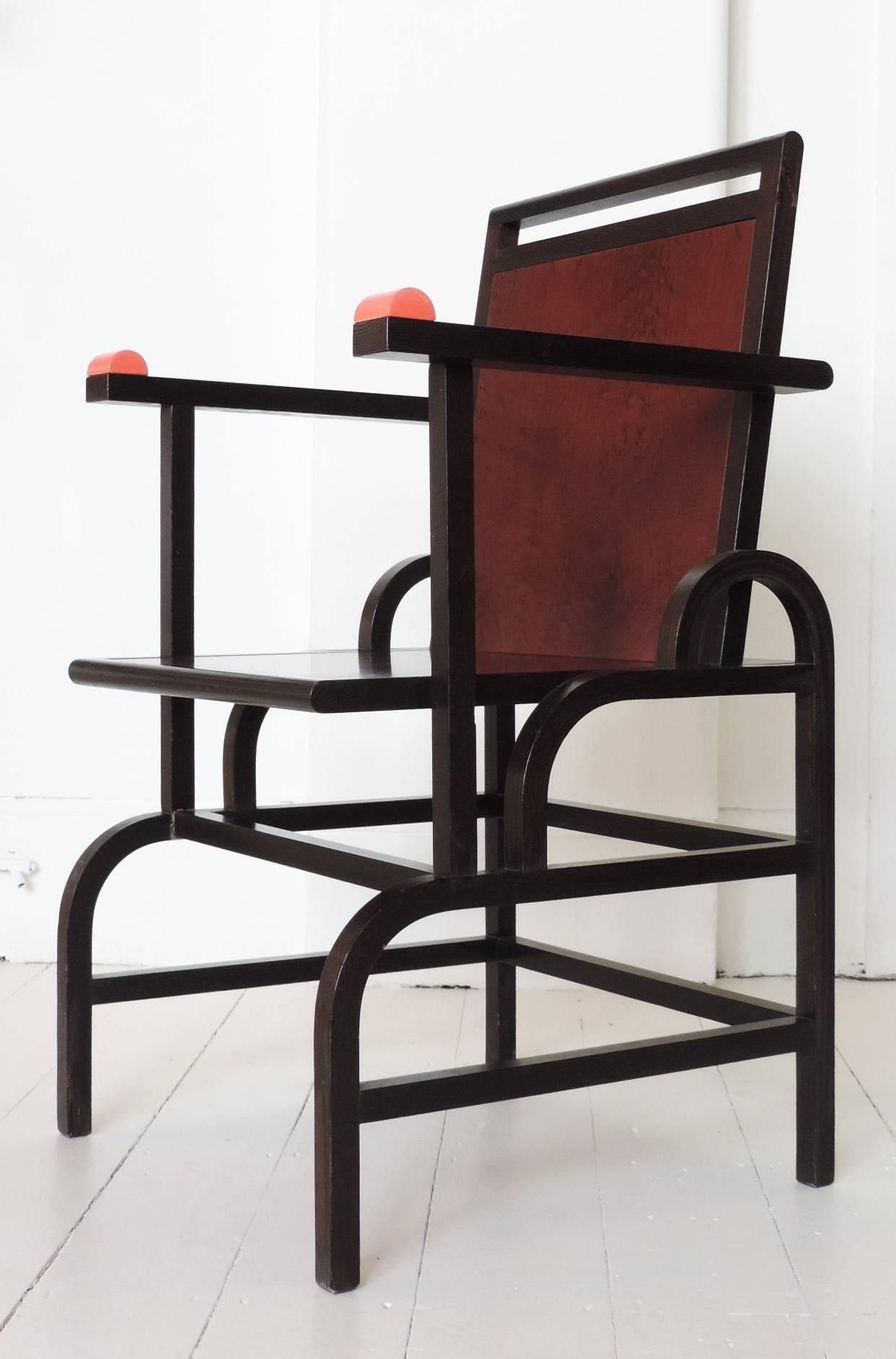 Exceptionally rare Gloucester chair designed by George Sowden for Memphis Milano, circa 1986.

Excellent provenance. Original 1980s example purchased from a prolific and well documented collector. This piece was loaned to the Design Museum in 2001