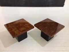Pair of 1970s Coffee Side Lamp Tables Midcentury Willy Rizzo Hollywood Regency