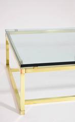 Large 20th Century Brass Coffee or Cocktail Table Mid Century Hollywood Regency
