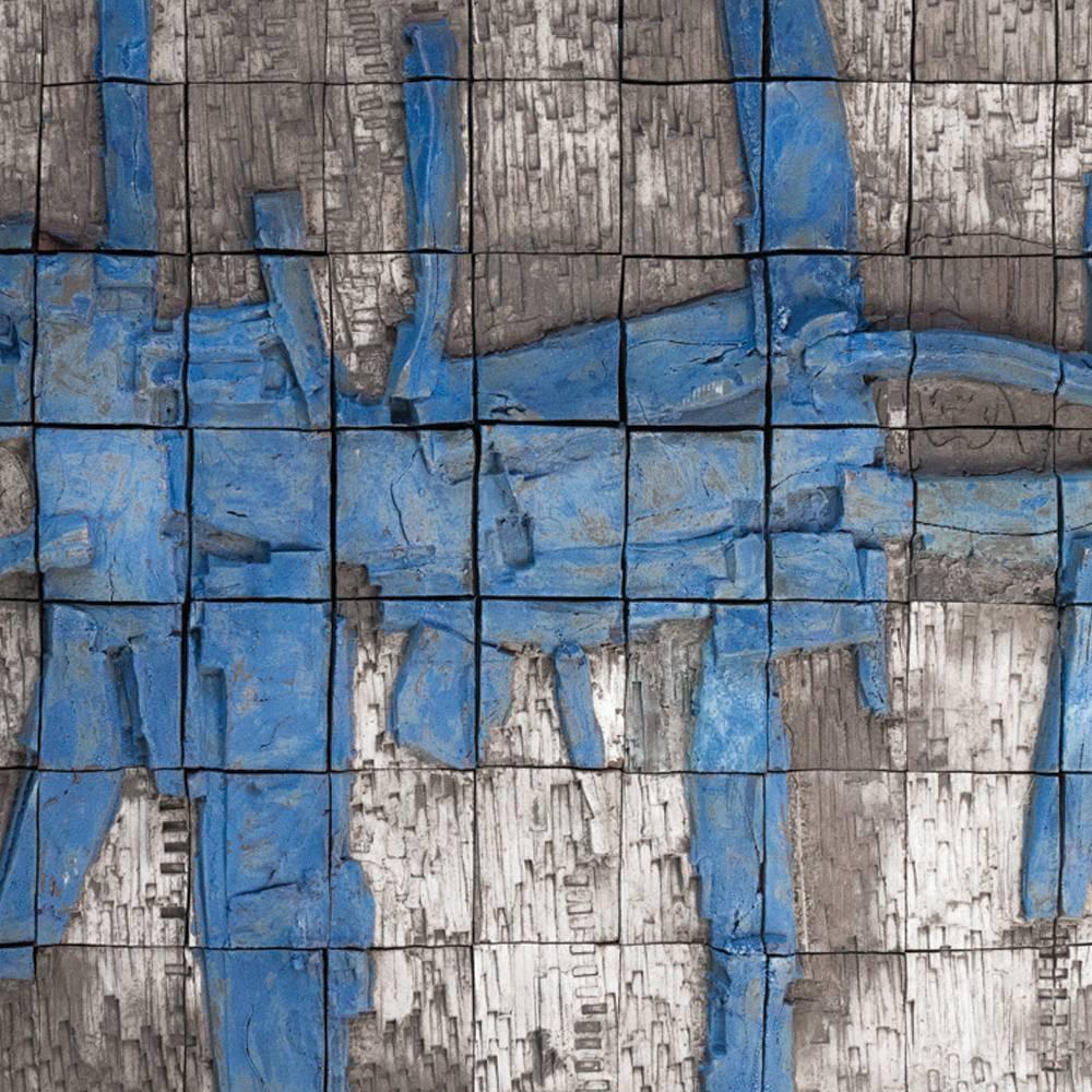 The organic, primal, powerful Big Blue, is an iconic example of Stan Bitters's work. A large-scale ceramic mural created in 2008, it’s a visually arresting piece with presence, which can be placed either indoors or out (freeze/thaw tolerant), in
