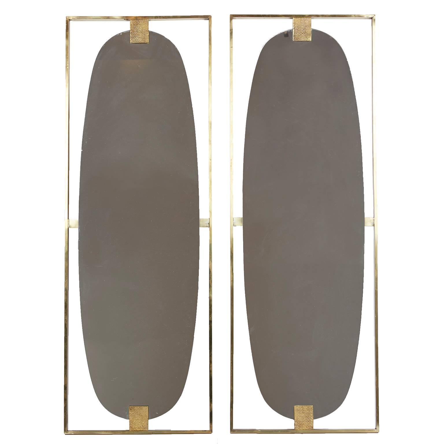 Matched Pair of Mid-Century Italian Mirrors For Sale