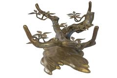 Mid-Century Cast Brass Bonzai Tree Form Cocktail