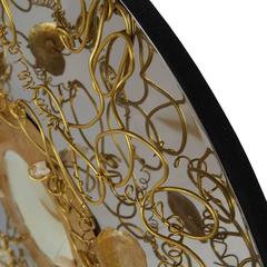 Mid-Century Styled Free-Form Round Crystal Mirror