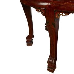 19th-20th Century Chinese Elm Carved and Painted Center Table