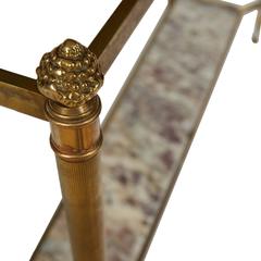 Pair of Classical Brass Consoles with Marble