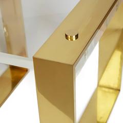 Mid-Century Styled Plexi Glass Lucite and Brass End Table