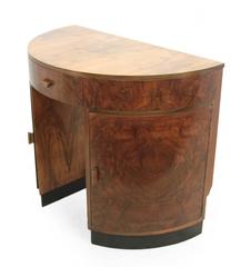 Art Deco Walnut Demi Lune Dressing Table, circa 1930