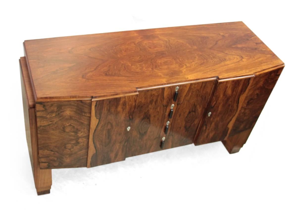 English Art Deco Sideboard in Rosewood, circa 1920