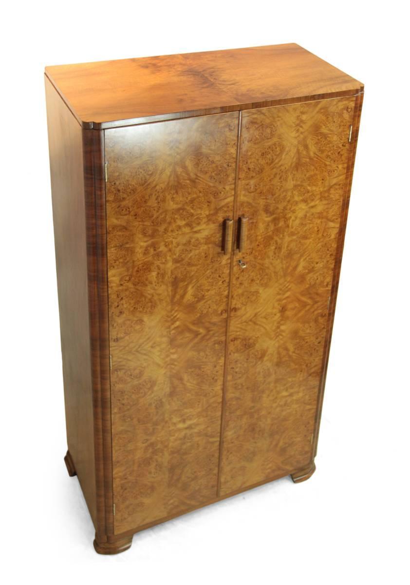 Art Deco Walnut Gentleman's Wardrobe, circa 1930 at 1stdibs