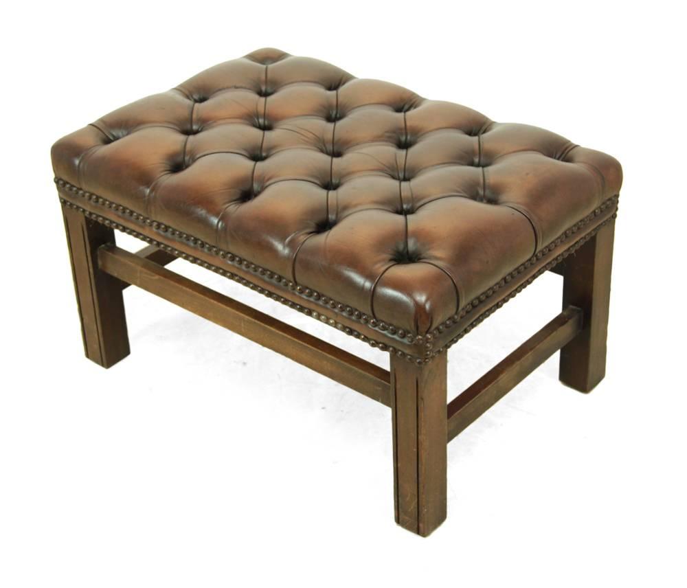 Other Buttoned Leather Footstool, circa 1960