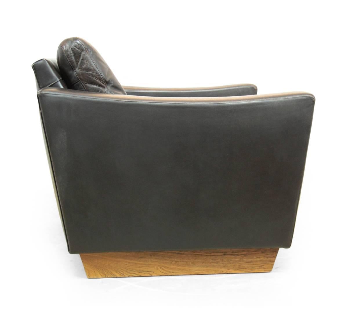 Danish Dark Brown Leather Chair, circa 1960 2