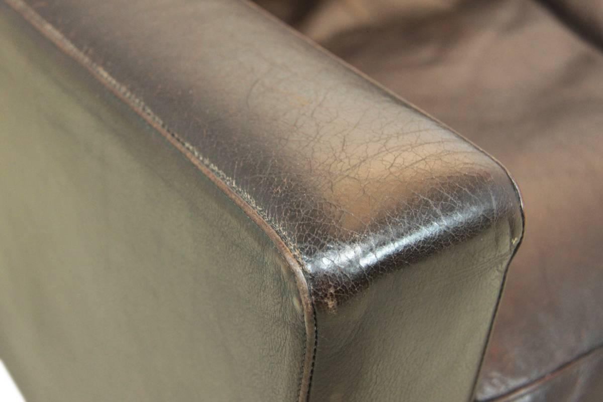 Danish Dark Brown Leather Chair, circa 1960 5