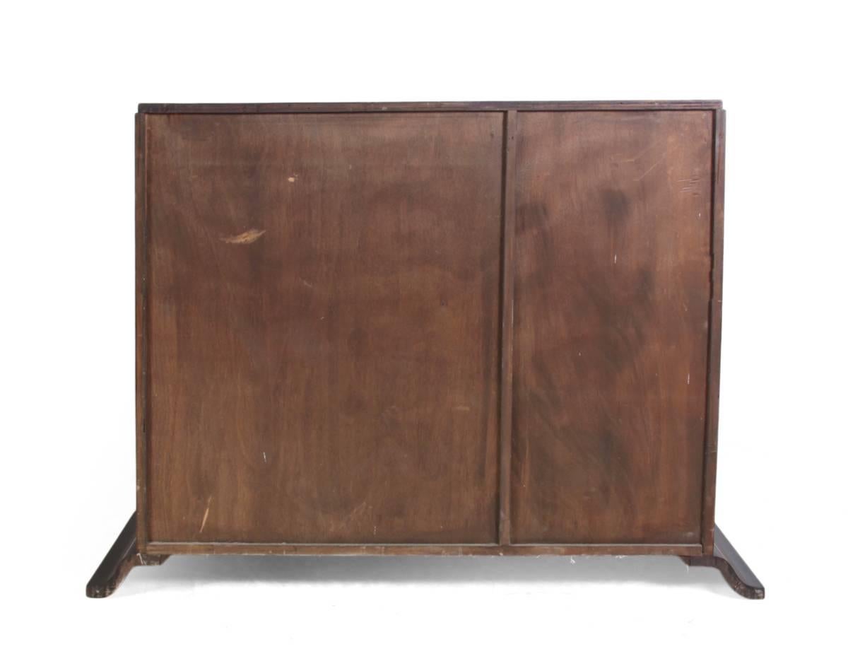 French Art Deco Walnut Side Cabinet, circa 1930