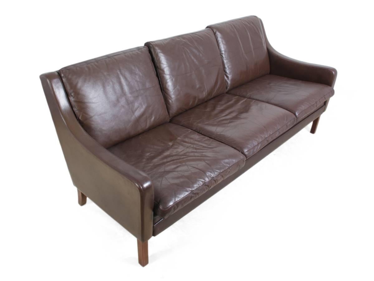 Mid-Century Modern Mid-Century Leather Sofa, circa 1960