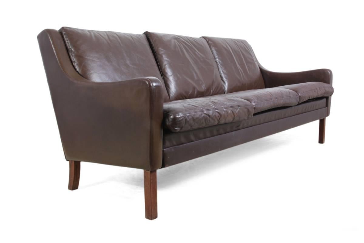 Mid-20th Century Mid-Century Leather Sofa, circa 1960