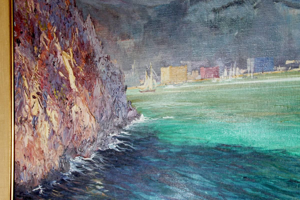Mid-20th Century Mid-Century Large Italian Oil Painting, circa 1950