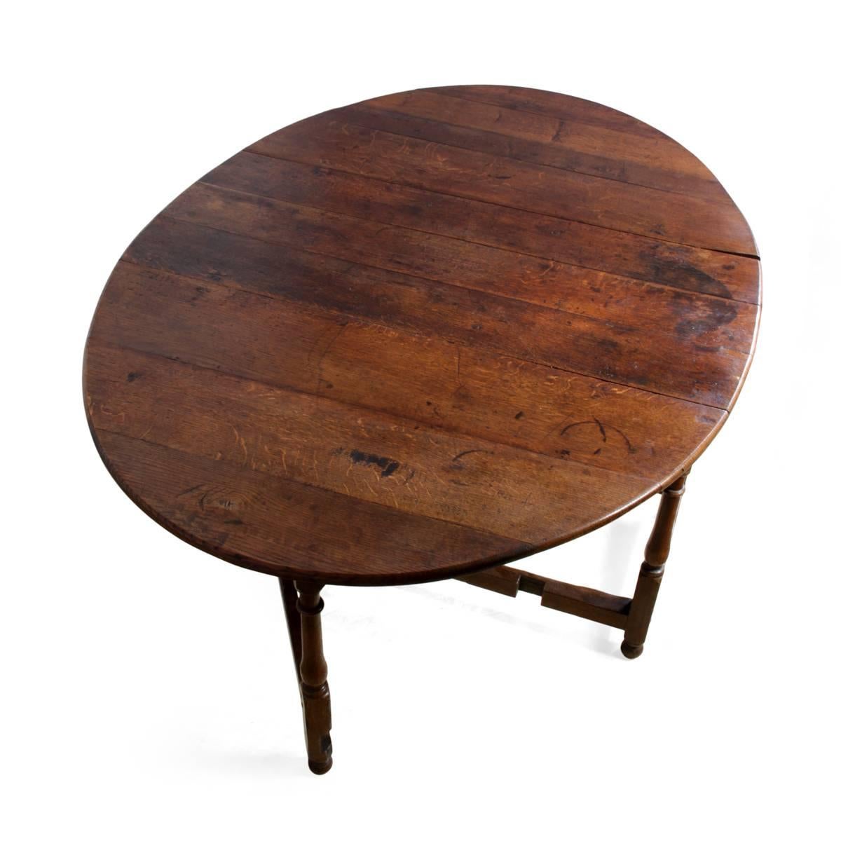 Antique Oak Drop-Leaf Table, circa 1760 2