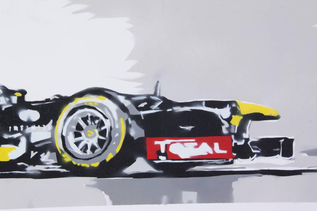 Other Formula 1 by Yan Street Art, original, one off Powder spray on Canvass in frame For Sale