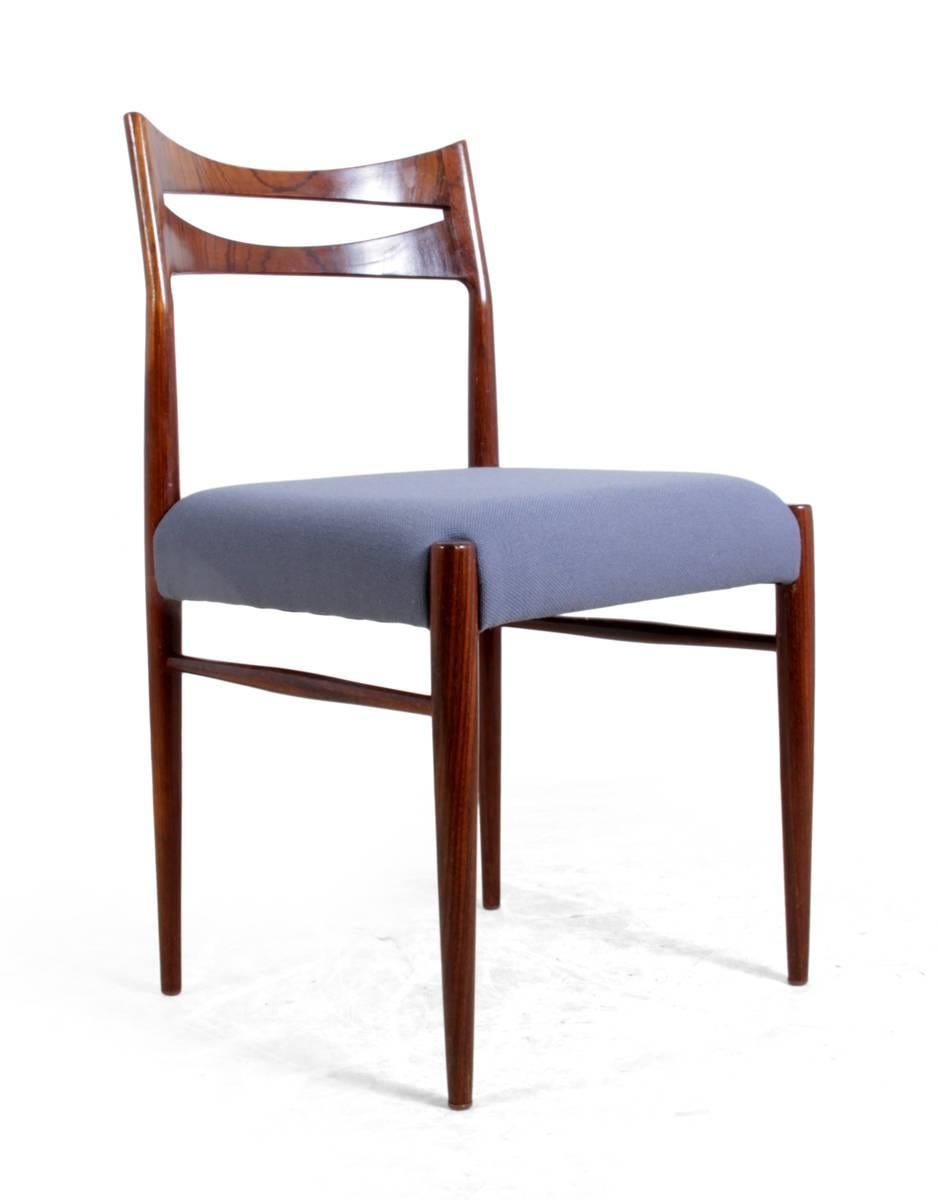 Mid-Century Modern Set of Four Rosewood Dining Chairs Danish, circa 1950