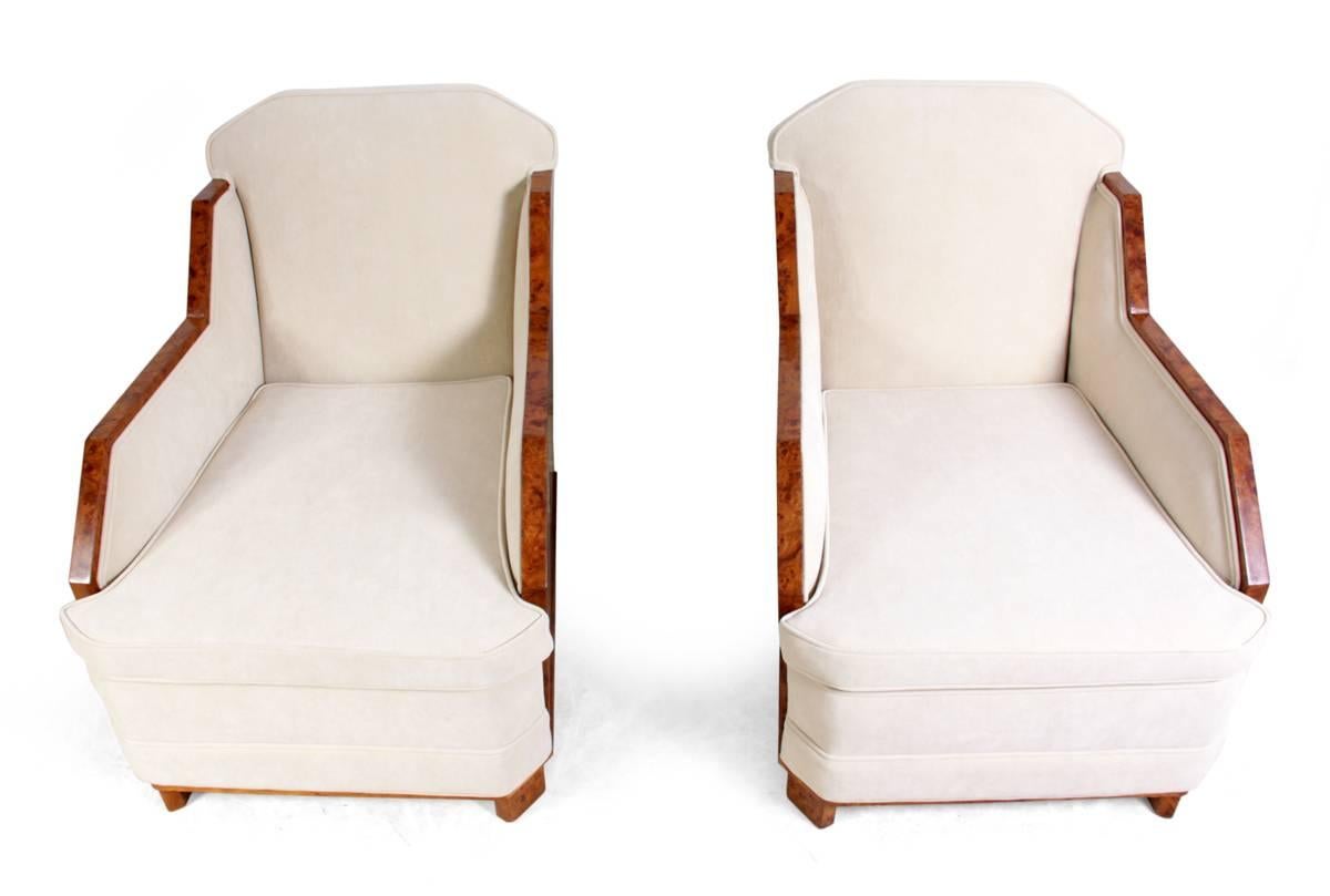 Mid-20th Century Art Deco Chairs in Walnut, French, circa 1930