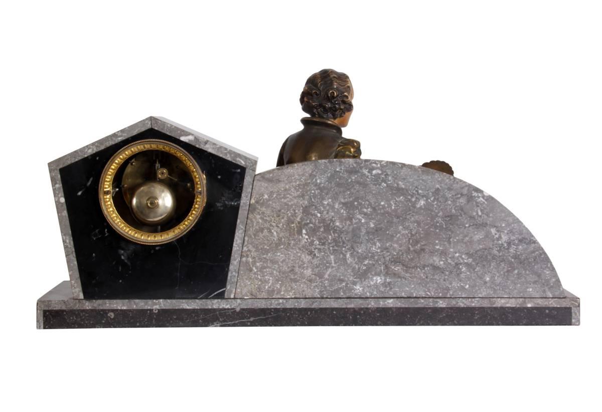 Art Deco clock with figurine, circa 1920
This marble based clock was produced in Paris in the early 1920s the movement is by F Martin Pais, circa 1900 the figurine is bronze-plated cold painted spelter with fine detail
Age: 1920
Style: Art